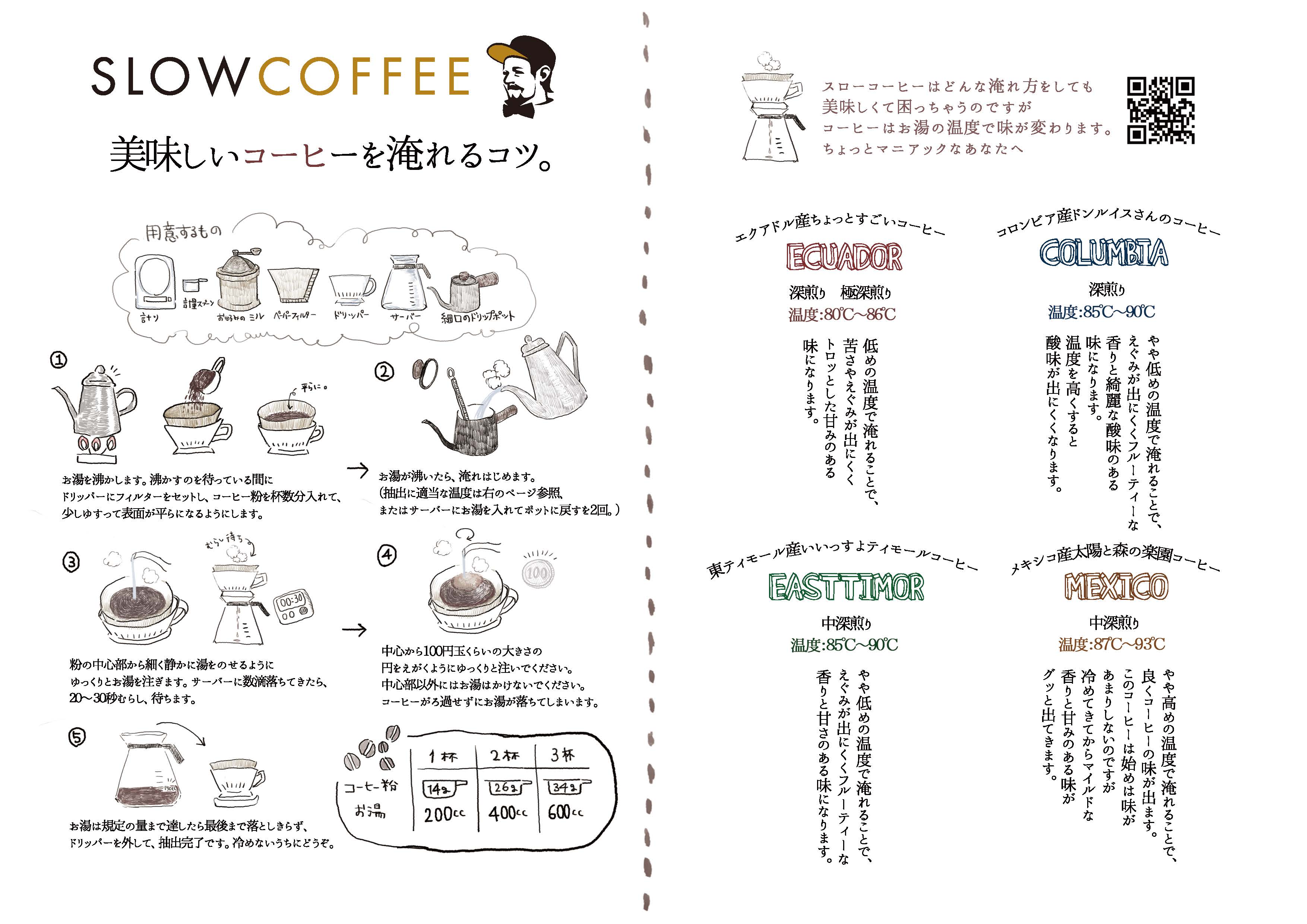 スローコーヒーの美味しいコーヒーの淹れ方