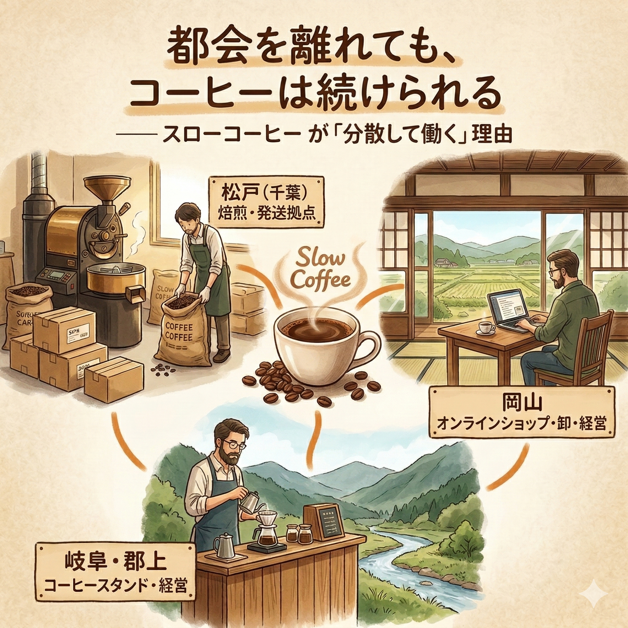 都会を離れても、コーヒーは続けられる―― スローコーヒー が「分散して働く」理由