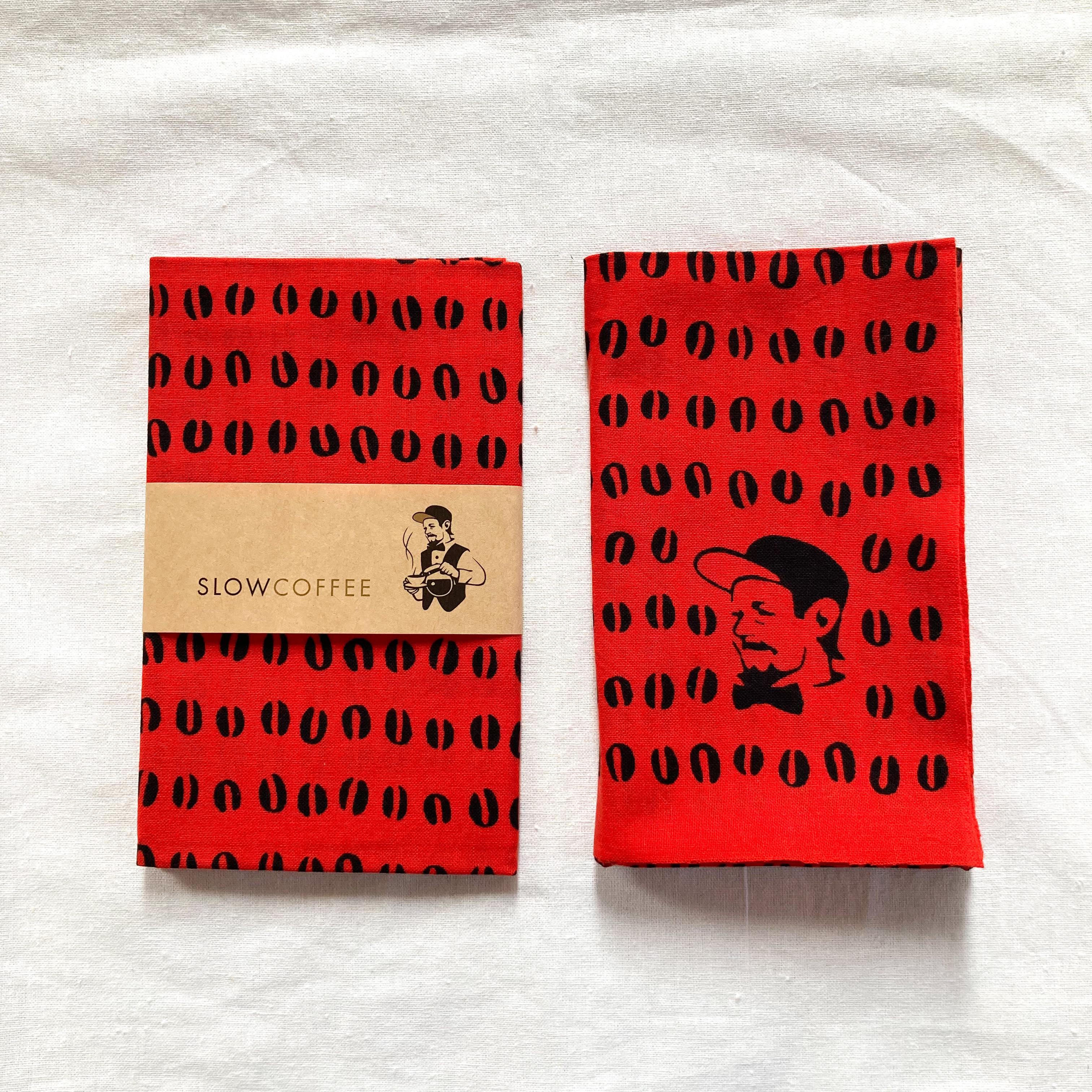SlowCoffee×かまわぬコラボ「レッドブラック」手ぬぐい