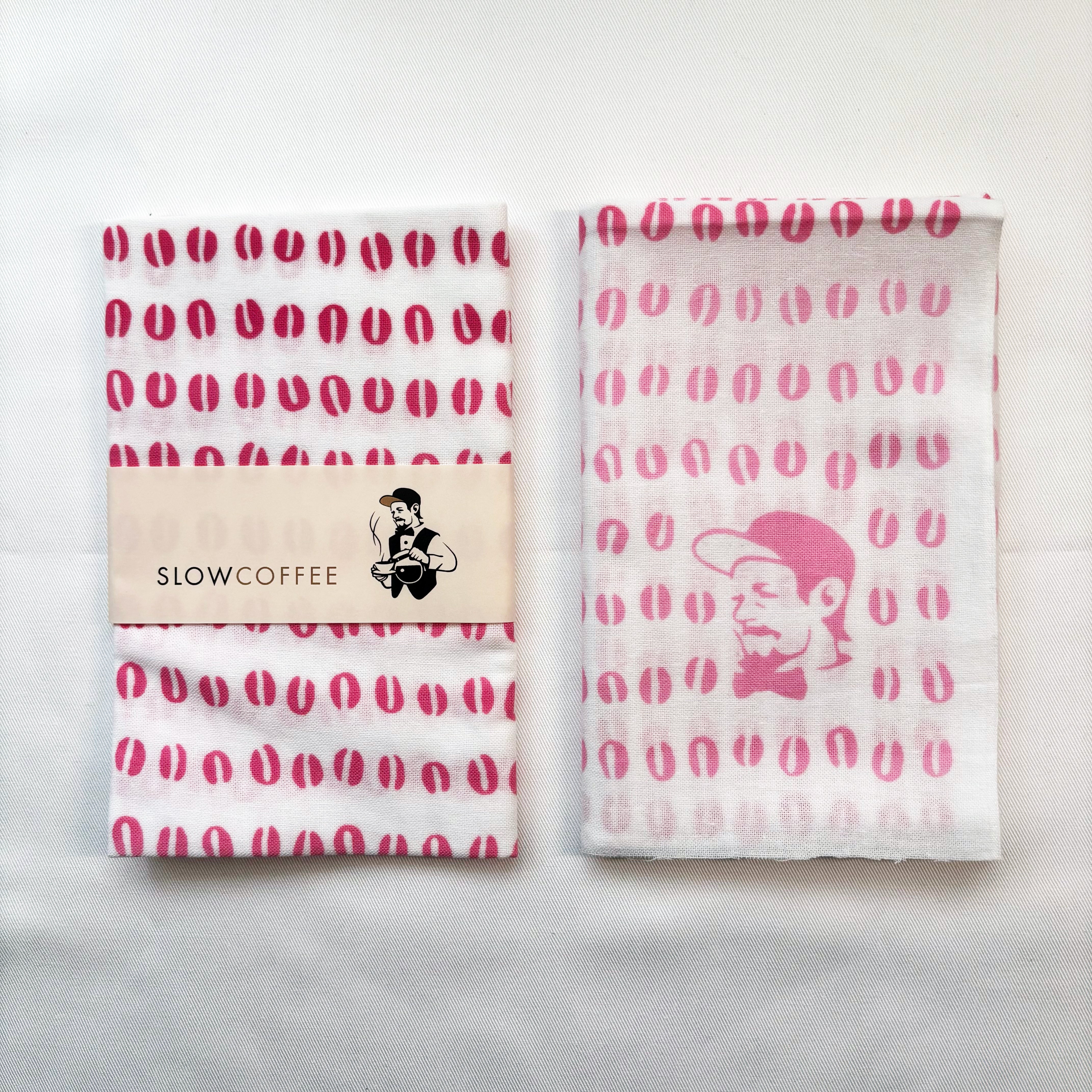 SlowCoffee×かまわぬコラボ「ピンクグラデーション2025」手ぬぐい